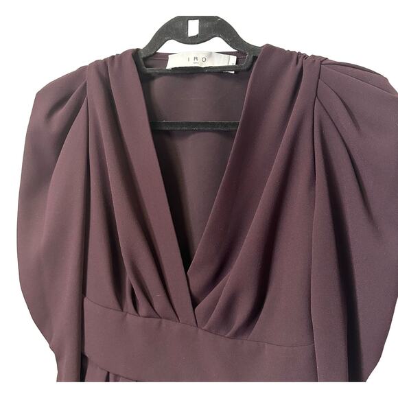 IRO Paris Long Sleeve V Neck Stepie Top in Deep Burgundy FR 38 / US 6 - Picture 4 of 8